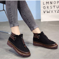 20212021 Winter Fashion Women Ankle Boots Plush Lining Warm Shoes Ladies Zipper Flat Casual Chelsea Boots Womens Footwear Boots