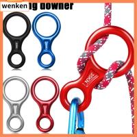 WENKEN 7 สี อุปกรณ์ 8 Word Rock Climbing Descenders แหวนปีนเขา Downhill Eight Rings เชือก Descender