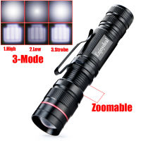 LED 2000 Lumen Lamp Clip Mini Zoomable Flashlight Torch Penlight For Outdoor Lights Hunting Fishing Camping Emergency Lamp Rechargeable  Flashlights