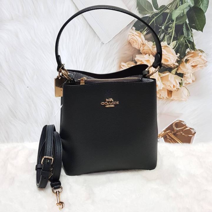 Best Mini Coach Town Bucket Bag C7266 - Black | Lazada PH