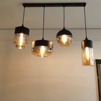 ETXModern combination glass chandelier E27 lighting hanging lamps bedroom hall living room loft office bar glass pendant lights