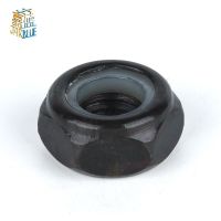 50Pcs DIN985 M3 M4 M5 M6 M8 Black Carbon Steel Nylon Self-locking Hex Nuts Locknut Slip Lock Nut