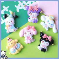 10Pcs Sanrioed Resin Cartoon Anime Phone Case Decor Hairclips Accessories Pochacco Cinnamoroll Kuromi My Melody Jewelry Resin