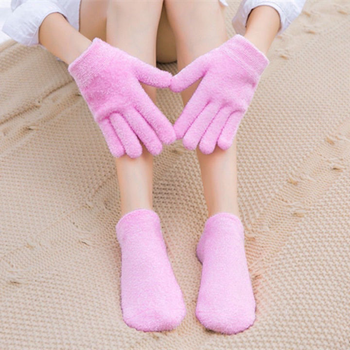 ถุงเท้าสปาเจล-ถุงมือสปา-ราคาต่อคู่-พร้อมส่งร้านไทย