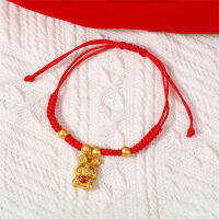 Gifts Metal Jewelry Rabbit For Women Beaded Chain Red Rope Braid Year Animal