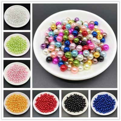 4 6 8 10mm Imitation Pearl Acrylic Beads Loose Spacer Round Bead Necklace Bracelet Pendant Earrings Jewelry Making DIY #Ro