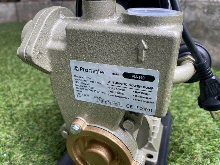 promate-ปั๊มน้ำอัตโนมัติ-450w-รุ่น-pm-140-มอเตอร์ทองแดงแท้-ลูกใหญ่พิเศษ-ปั๊มน้ำออโต-ปั๊มน้ำ-มีประกัน