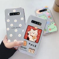 For Samsung Galaxy S10 S10E S 10 Plus Phone Case Cartoon Back Cover Transparent Soft Silicone Flower Funda For Samsung S10+ Cute Phone Cases