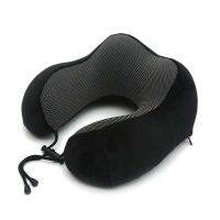 Breathable &amp; Comfortable Memory Foam Travel Neck Pillow U-Shaped Adjustable Airplane Car Flight Pillow 360-Degree Head Support