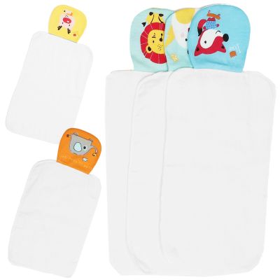 ◘ 5 Pcs Sweat Towel Baby Towels Baby Drool Bibss Animal Back Absorbent Cotton Washcloths Kids