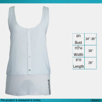 USED H&amp;M - Light Blue Lace Tank Top | เสื้อแขนกุดสีฟ้า สีขาว เสื้อลูกไม้ ลายดอก ระบาย ทรงใหญ่ สีพื้น สายฝอ แท้ มือสอง