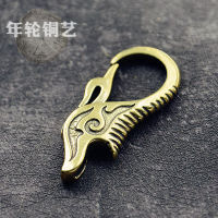 High Quality Products ทองเหลืองเนปาล Vintage Handmade Naruto Flame Totem ฤดูใบไม้ผลิตะขอกุญแจ Clasp Quick-เปิด Clasp สุนัข Clasp พระพุทธรูป