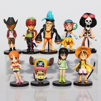 【SALE】 tiorinsecur1988 ของเล่นฟิกเกอร์อนิเมะ Luffy Roronoa,หุ่นของเล่น9ชิ้น/เซ็ต6-9Cm