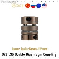 D26L35 4-12 Aluminium flexible coupler high torque double dual diaphragm coupling with elastic connector for 3d screw and motor