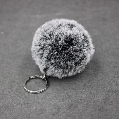 Frost Color Fluffy Rabbit Fur Pompom Key Chain Women Cute Girl Pompon Ball Keychain On Bag Car Trinket Female Jewelry Party Gift Key Chains