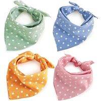 【CC】 Dog Bandanas Dots Kerchief Bibs Pink Birthday Adjustable Accessories