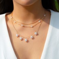 Upingi-สร้อยคอมุกยาวแบบพับง่ายสไตล์ฝรั่งเศส R Sweet Cool Choker Collarc474or