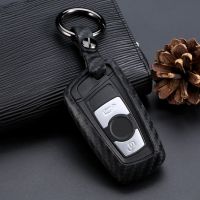 shangdjh WFMJ Black Carbon Fiber Silicone 3 4 Buttons Remote Smart Key Chain Holder Cover Fob For BMW 1 3 4 5 6 7 Series X1 X3 X4 X5 X6