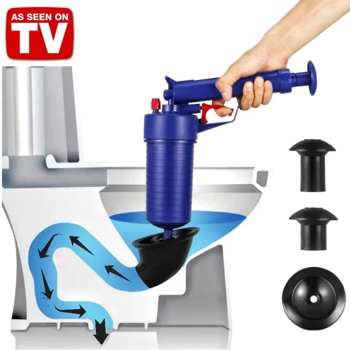 Air Drain Blaster Toilet Clog Remover- High Pressure Air Blaster Toilet ...