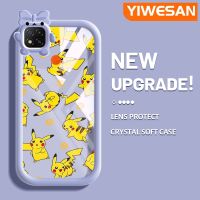 YIWESAN เคสสำหรับ Xiaomi Redmi 9C NFC POCO C31การ์ตูนน่ารักปิกาจูสีสันสดใสเลนส์กล้องถ่ายรูปแบบนิ่มมอนสเตอร์ตัวน้อยซิลิโคนฝาครอบป้องกันใสกันกระแทกเคสโปร่งใสแฟชั่น