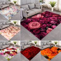 Fashion Exquisite Rose Valentines Day Carpet Floor Mat Door Mat Non-slip Mat Bedroom Living Room Home Decoration Furnishings