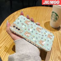 JIUMOO เคสสำหรับ Vivo Y19 Y5s Z1 Pro เคสการ์ตูนน่ารักลายหมีดอกไม้ดีไซน์ใหม่หรูหราชุบเคสมือถือกันกระแทกเคสซิลิโคนป้องกันคลุมทั้งหมดเลนส์กล้องถ่ายรูปเคสนิ่ม