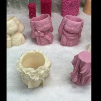 Silicone Mold Plant Flower Succulent Pot Green Cement Garland Four Girls