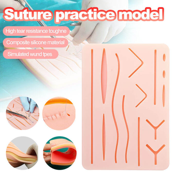 Surgical Practice Skin Silicone Training Pad Wound Simulated Skin