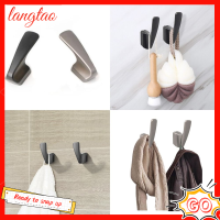 LANGTAO 4Pcs สังกะสีอัลลอยด์ ตะขอเสื้อคลุม อุปกรณ์ติดผนัง ทนทานสำหรับงานหนัก ตะขอเสื้อโค้ท พร้อมสกรูยึด สีเทาและสีเทา ตะขอหมวก ห้องน้ำในห้องน้ำ