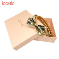 iCONiC JEWEL SPRING BELT #4659 เข็มขัด โลหะ สีทอง ตกแต่ง อัญมณีรูป โบว์สีทอง สวยหรู ตัวเข็มขัดผลิตด้วย สปริง ยืดตามสรีระ ใส่ได้ทุกขนาดเอว ใส่กล่อง