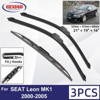 สำหรับ SEAT Leon MK1 2000-2005รถด้านหน้าด้านหลังใบปัดน้ำฝนยางนุ่มกระจกปัดน้ำฝนอัตโนมัติกระจก21 "19" 16 "2002 2003 2004