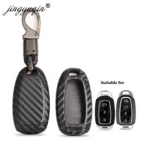 NEW Carbon Fiber Car Key Case For Hyundai i30 Ix35 KONA Encino Solaris Azera Grandeur Ig Accent Santa Fe Palisade 3/4/5BTN