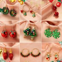 925 Silver Christmas Hoop Earrings Korean Style Drop Earring New In Jewelry For Women Cartoon Earring Holiday Gifts серьги