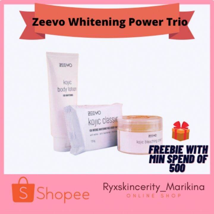 Zeevo KOJIC WHITENING TRIO SET (Kojic Soap x Bleaching Cream x Zeevo