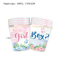 Gender Reveal Party Supplies Boy Or Girl Theme Birthday Party Decorations Paper Tableware Cup Plate Napkin Tablecloth Banner