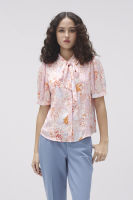 ESPADA เสื้อเบลาส์ลายดอกไม้แต่งโบว์ ผู้หญิง สีชมพู | Floral Print Blouse with Bow Detail | 04711