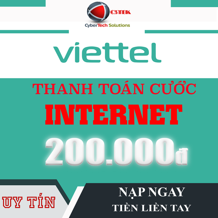 Internet Viettel trị giá 200k với tốc độ nhanh và độ bảo mật cao sẽ đem lại trải nghiệm tuyệt vời cho người dùng. Nhanh tay sử dụng gói internet Viettel 200k để có thể lướt web, xem phim, chơi game hoặc làm việc trực tuyến một cách hiệu quả hơn bao giờ hết.