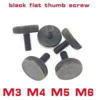 5 10pcs M3 M4 M5 M6 DIN653 GB835 Black steel Flat Head Thumb Screw Hand Tighten Computer Screws