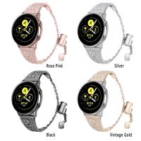 ❄◑ Biżuteria Crystal Band do Samsung Galaxy Watch aktywny/aktywny 2 pasek ze stali nierdzewnej wymiana bransoletka dziewczyna kobiety opaska