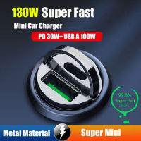 130W Mini USB C Car Charger PD Super Fast Charging Adapter สำหรับ 14 Pro Max 13 12 11 Plus Samsung ศัพท์