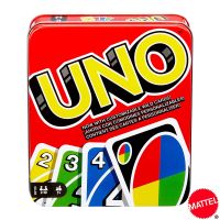 Mattel UNO Tin Box Classic style Games Family Funny Entertainment Board Game Fun Playing Cards Kids Toys Gift Box uno Card Game