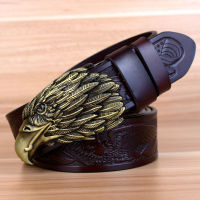 Eagle Designers Luxury Fashion Vintage Male Strap nd Genuine Leather Belts for Men Punk Cowskin for Jeans Cintos Ceinture