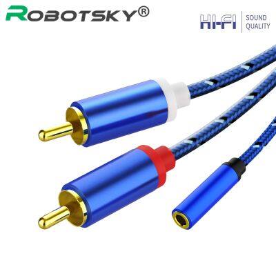 RCA Cable 2RCA To 3.5mm Jack Audio Cable 2 RCA Male Splitter Aux Cable For TV PC DVD Speaker Audio Amplifiers Subwoofer