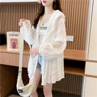 HotSummer Hooded Jacket Sweatshirt Women Sun Protection Clothing Korean Fashion Single Breasted Sunscreen Thin Loose Casual Coat