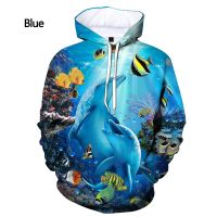 Animal Dolphin Hoodies For Men Women Children Funny Kawaii Clothing 3D Print Ocean Blue Hoodie Autumn Fashion Streetwear Tops