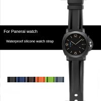Dust-Free Silicone Watch Strap for Panerai Pam111 441 Semen Sterculiae Cable 616 Diesel Dz4318 Rubber Mens Watch Band 24mm