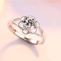 ผู้หญิงแฟชั่นเพชรดอกไม้แหวนฟรีขนาดแหวนของขวัญที่นิยมเครื่องประดับสำหรับหญิง