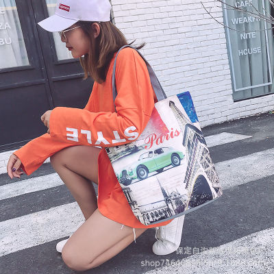 New Canvas Bag Fashion Womens Bag Shoulder Bag Portable Big Bag Denim Beauty Womens Bag Korean Style Bag In Stock