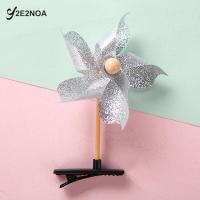 Windmill Hair Clip Sequin Laser Child Girls Colorful Rainbow Duckbill Hairpin Plastic Sweet Barrettes Hair Headwear Student