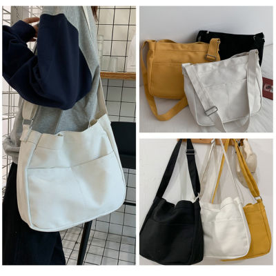 Large Capacity Women Shoulder Casual Retro Simple Students Shopping Canvas Bag Tote